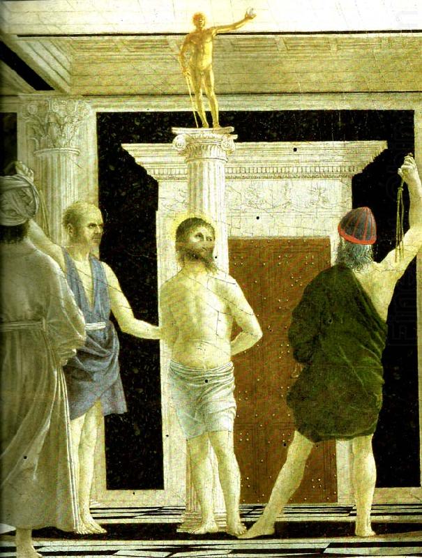 the flagellation, detail, Piero della Francesca